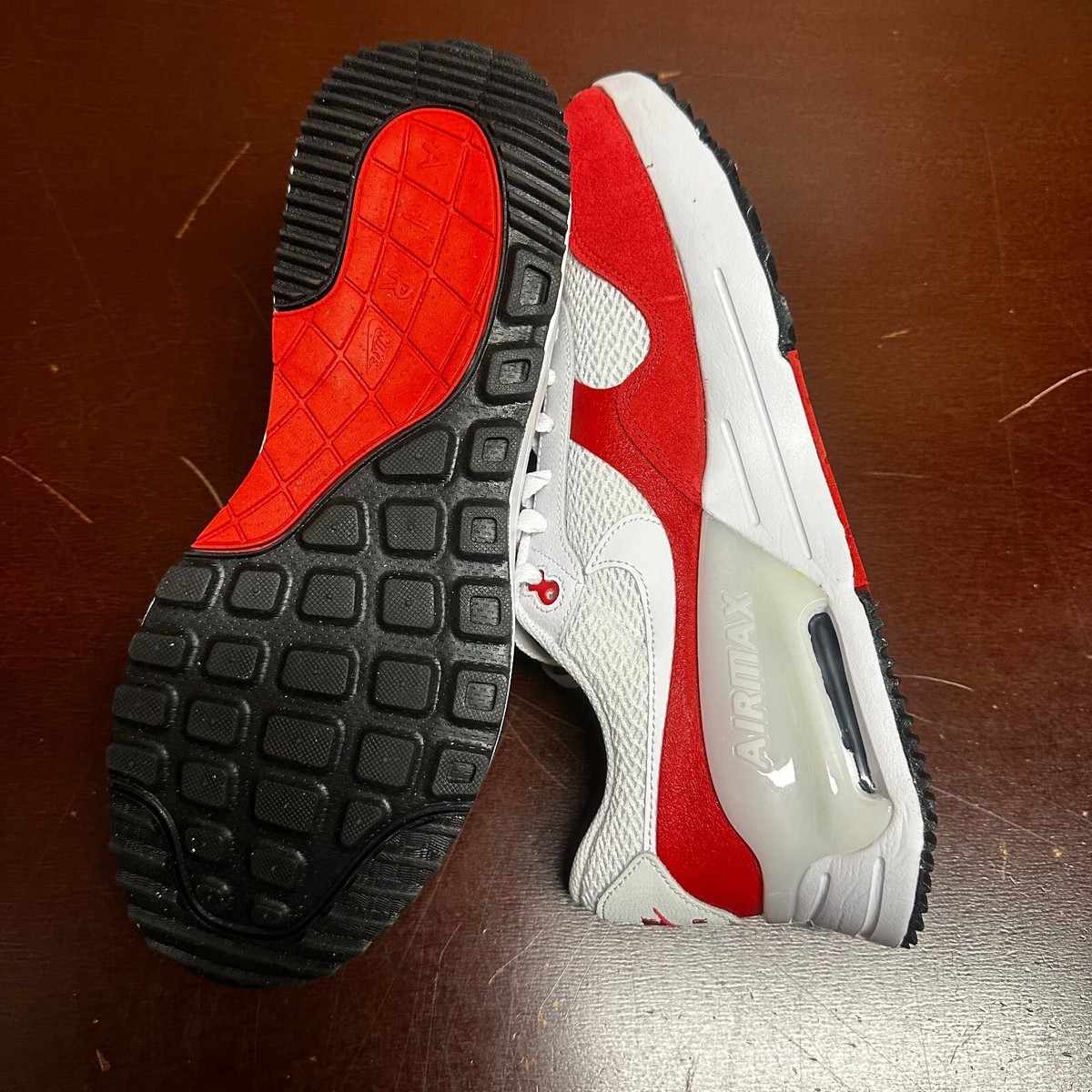 Nike Mens White Red Air Max SYSTM DM9537-104 Lace Up