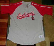STITCHED Vintage AUTHENTIC Replica ST. LOUIS CARDINALS Button-Down JERSEY 2XL