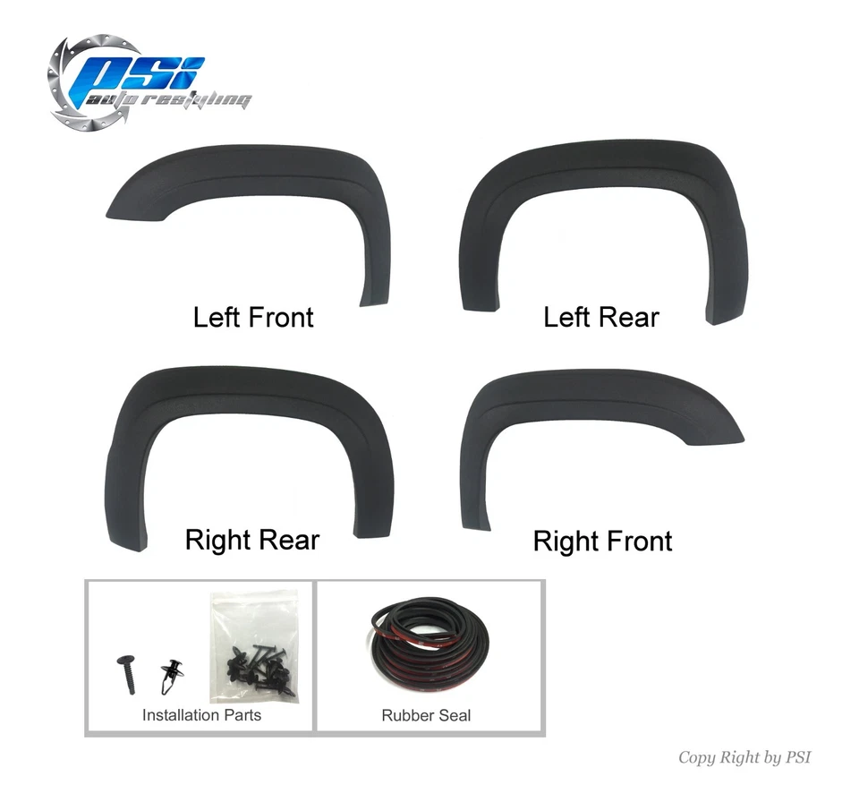 OE Style Fender Flares Fits Chevrolet Avalanche 2007-2013 Sand Blast Textured Foto 2 de 4