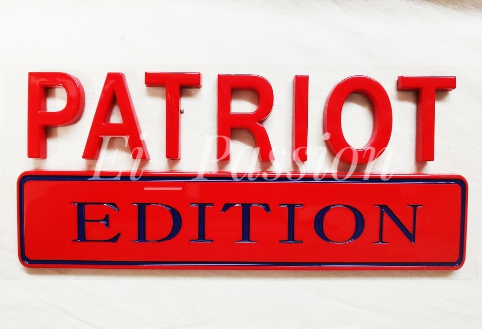 PATRIOT EDITION Red & Blue Fit All Cars Truck logo EMBLEM Bumper NEW Letters