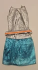 VTG Barbie #1820 Zokko! Silver Blue Dress Orange Belt Metallic 1960’s