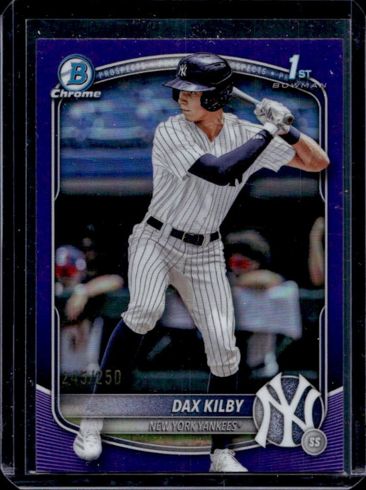 2025 Bowman Draft Dax Kilby Chrome Purple Refractor 1st Prospect #/250 Yankees
