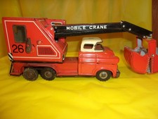 Circa 1950's DAIY MADE IN JAPAN TIN FRICTION #26 MOBILE CRANE ON CHEVROLET TRUCK