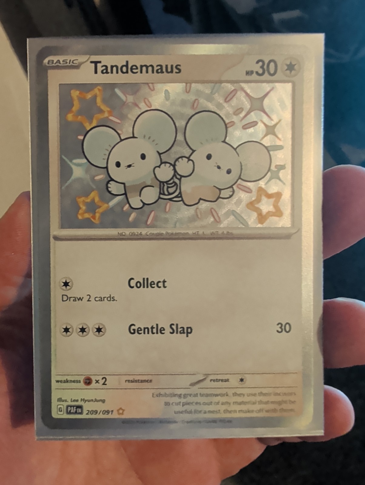Tandemaus 209/091 Shiny Rare Paldean Fates Pokemon Near Mint