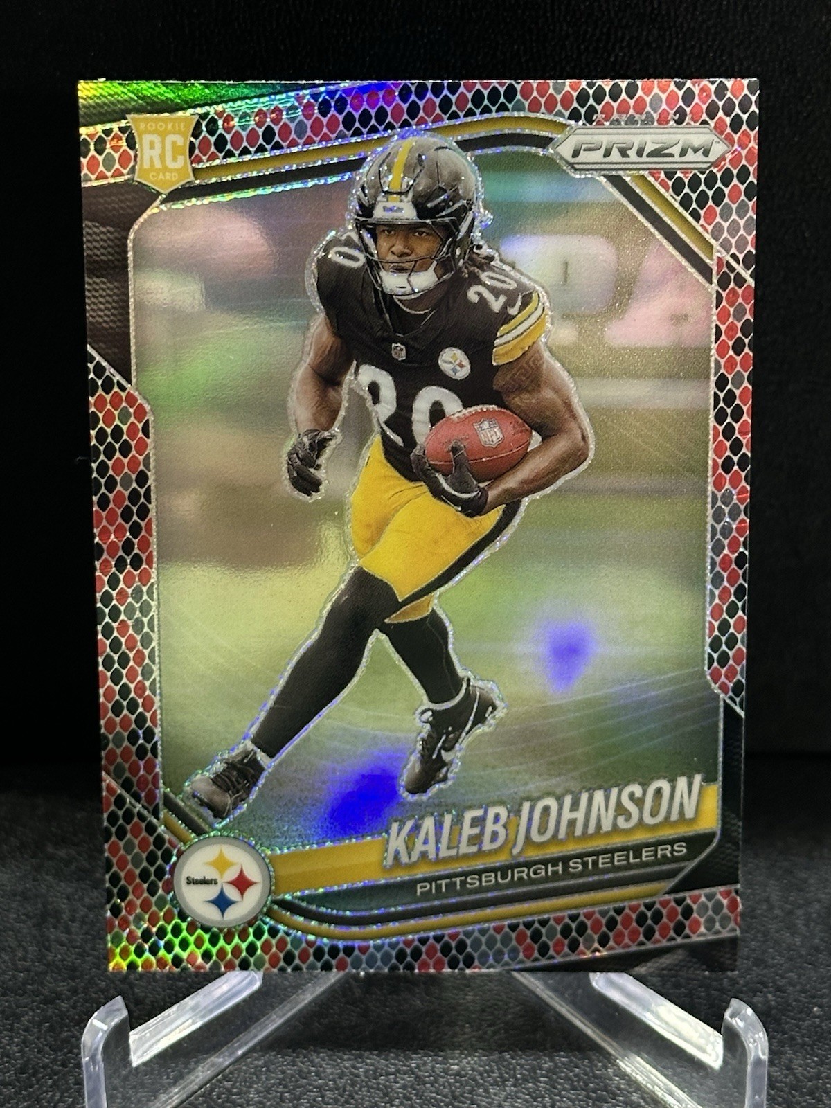 2025 Panini Prizm Kaleb Johnson #375 Snake Skin RC Steelers Rookie SSP Case Hit!
