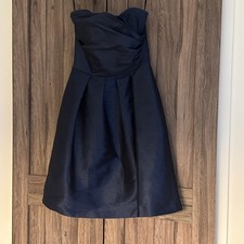 Strapless Blue Cocktail Dress with Pockets - Size 6 - Alfred Sung D496