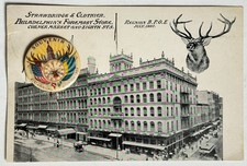 1907 BPOE Elks 21st Annual Reunion 1.25" Celluloid Button + Strawbridge Postcard