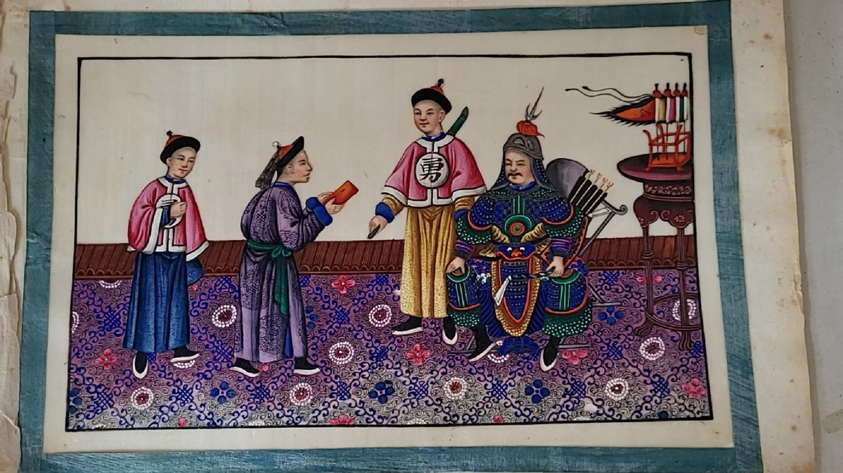 纸张多色1800年以前古董中国画作、画卷| eBay