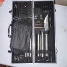 Kalamazoo Portable BBQ Tool Set w/ Case Spatula Tongs Fork Skewers Black — photo 4