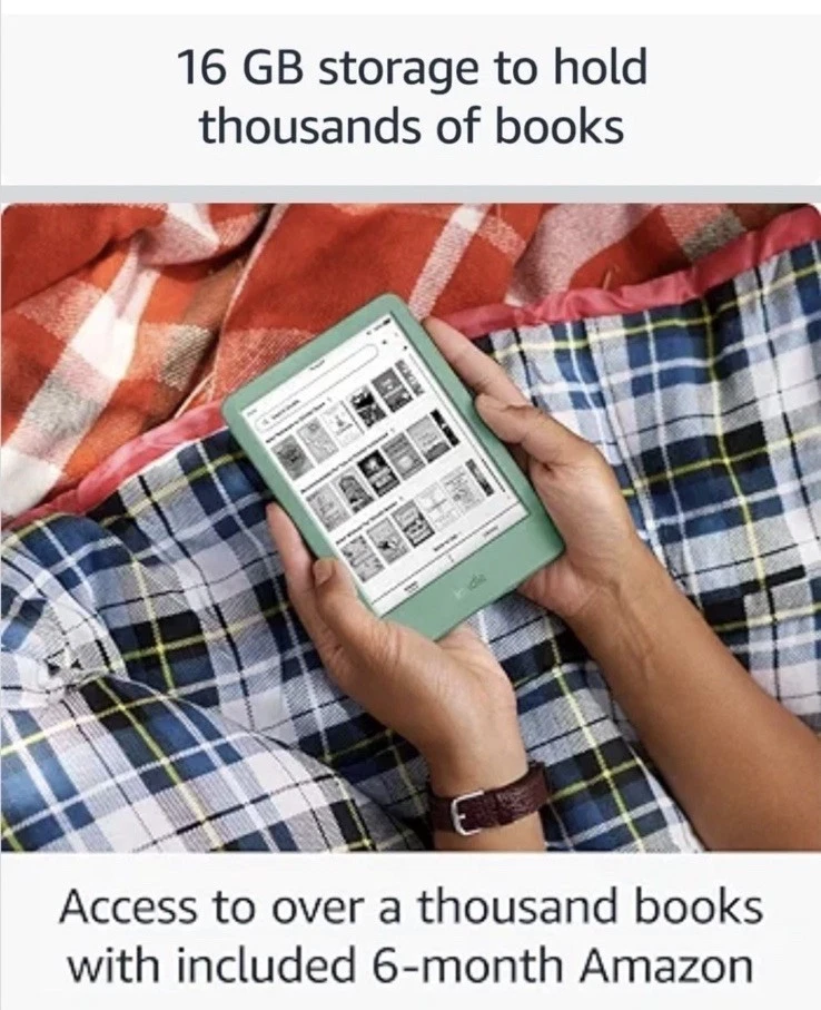 Amazon Kindle (newest 11th Gen) 16gb Lightest Most Compact Kindle Green No Ads - Image 4 of 4