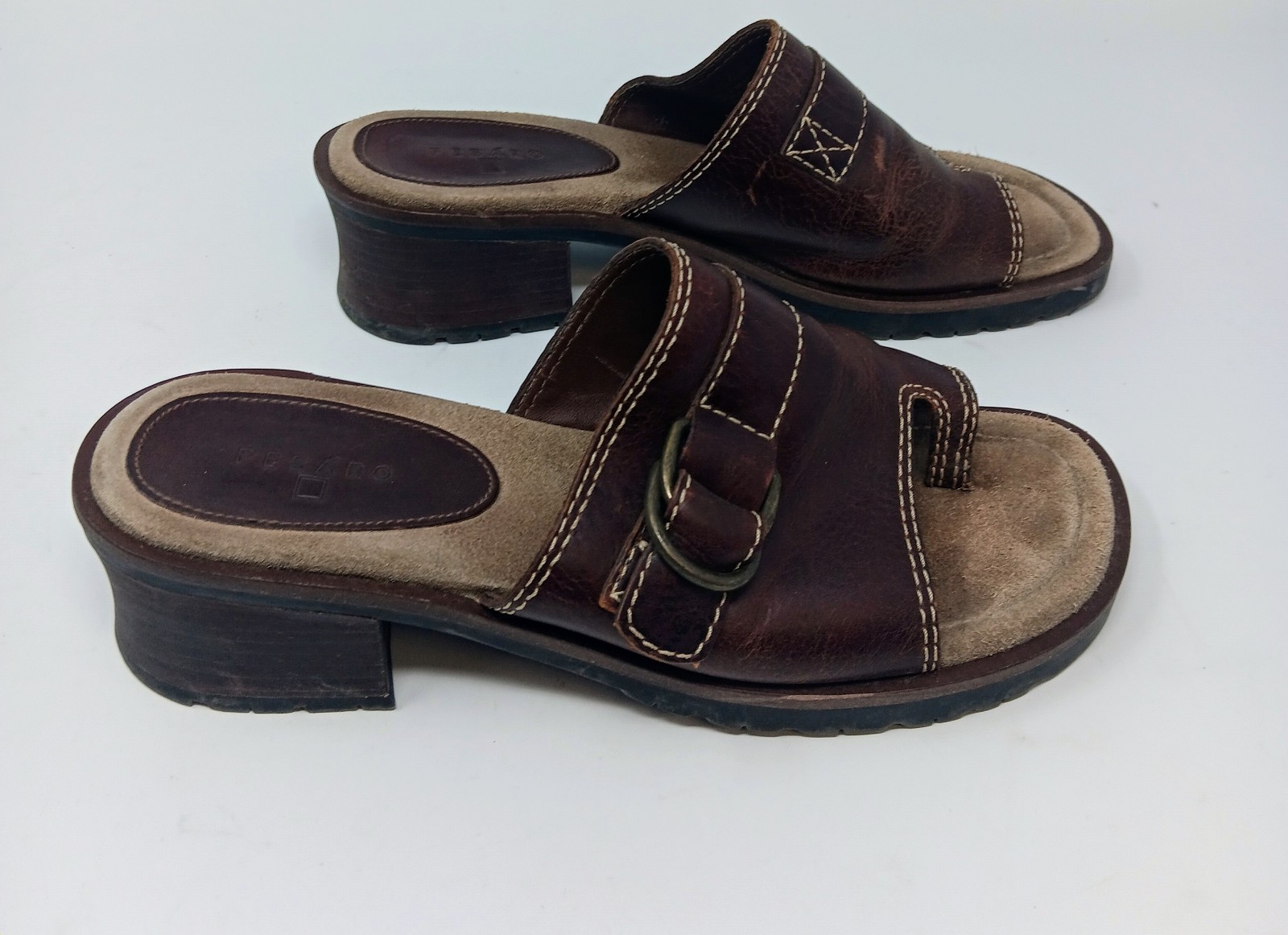 Sandali da donna vintage Merrell Pesaro slide pelle marrone taglia USA 9