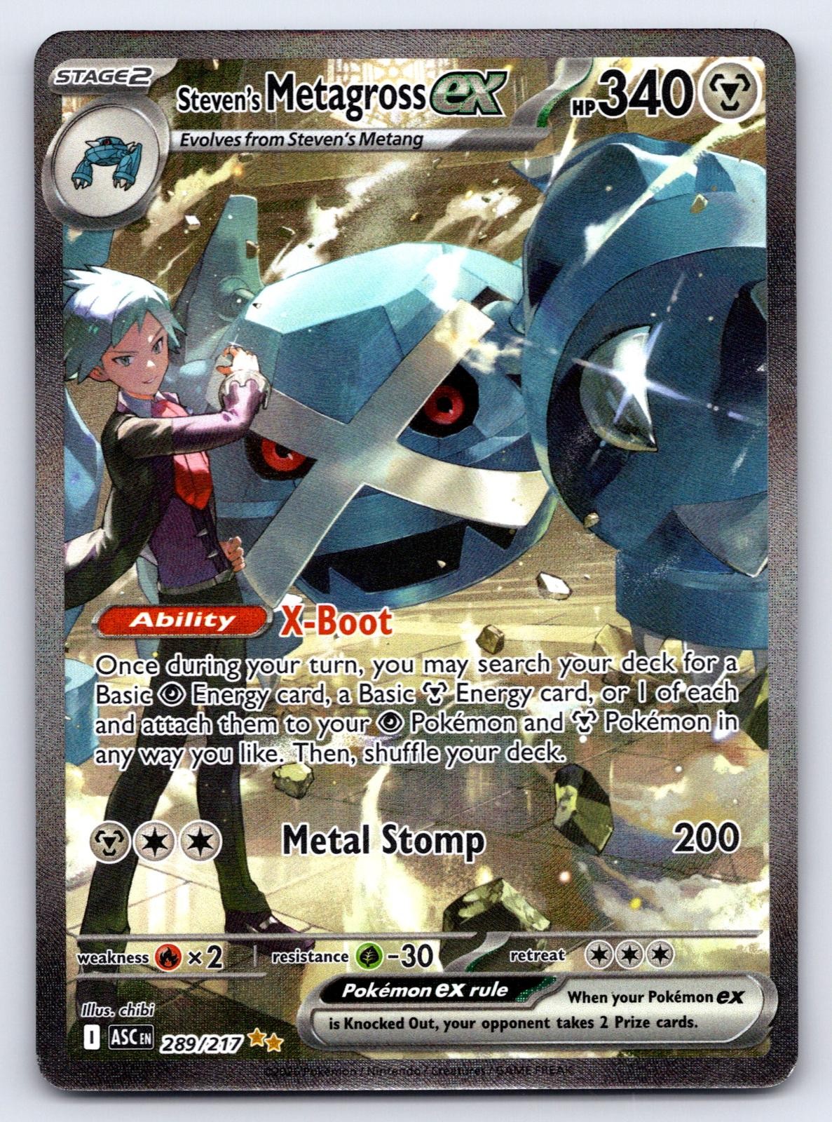 Steven's Metagross ex 289/217 Ascended Heroes Pokemon Holo NM