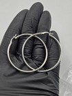 925 Sterling Silver Extra Large Thin Round Hoop Earrings Solid  Stamped New — photo 3