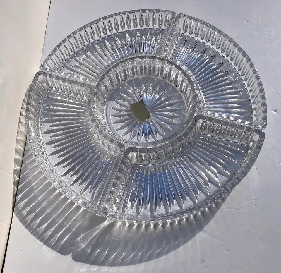 JUEGO DE 5 PIEZAS DE VIDRIO ELEGANTE HADDONFIEL JUEGO ENTREMESES ESTUDIO NOVA Foto 4 de 4