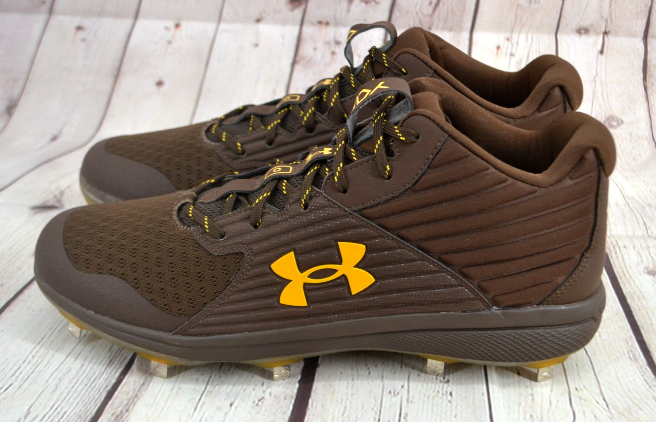 UNDER ARMOUR Men's Yard Metal Spike Baseball Cleats SIZE 15 Brown NWOB