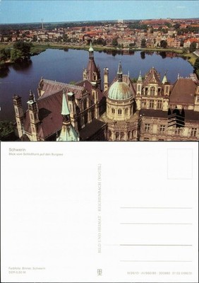 Ansichtskarte Schwerin Blick vom Schlossturm auf den Burgsee 1985