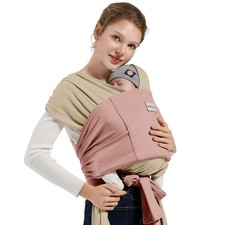 Baby Wraps Carrier - Soft Breathable Baby Carrier Newborn 7-35lbs, Adjustable Ha