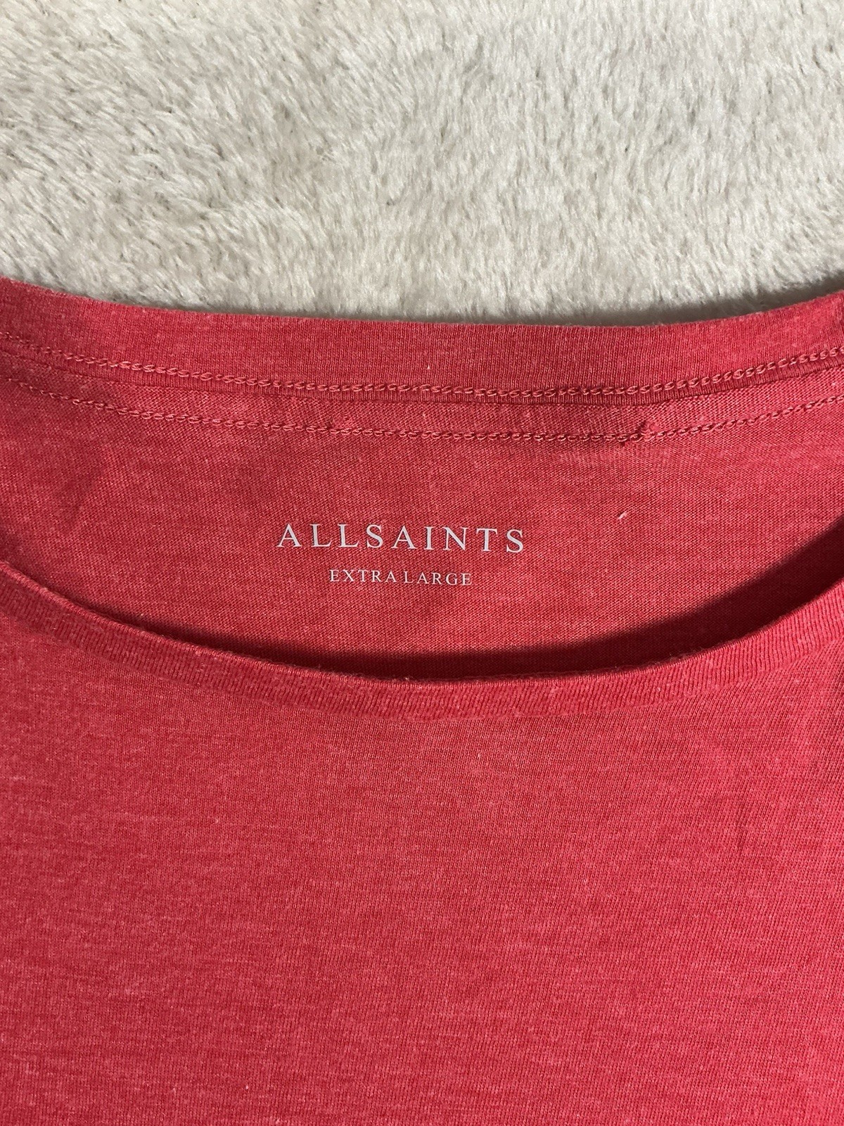 Mens AllSaints T Shirt Red XL Extra Large image 3