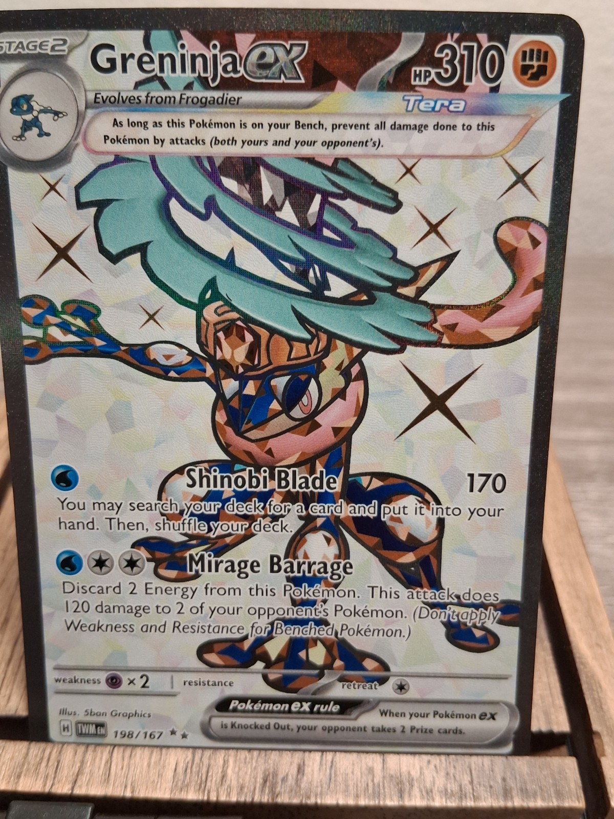 Pokemon Twilight Masquerade Holo Greninja ex 198/167 Ultra Rare NM