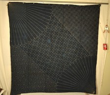JAPANESE VINTAGE INDIGO BORO COTTON CLOTH - FUTON COVER - FURUSHIKI 66" X 69"
