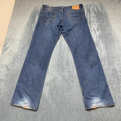 Levi's 504 Jeans Mens 33x32 Blue Denim Non Stretch Medium Wash Regular Straight