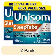 Unisom SleepTabs Nighttime Sleep-Aid Tablets, 80 Count 2 Pack - 160 Total 