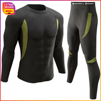 Thermo UnterwäSche Set Herren FunktionswäSche SkiunterwäSche Winter 2-Teilig