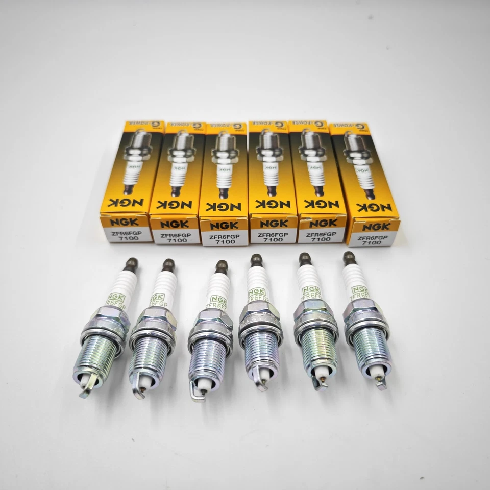6X OEM NGK 7100 Platinum Spark Plugs #ZFR6FGP For Dodge Jeep 3.7L V6 Foto 3 de 4