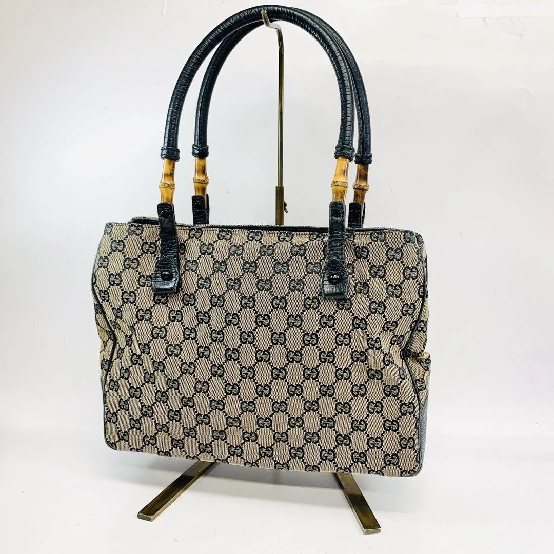 Sac fourre tout Gucci Gg toile et bambou créateur sac à main sac à main tous les jours bandoulière