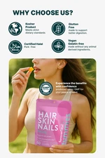 Hair Skin & Nails Gummies Powerful Vitamin Blend Support Natural Beauty