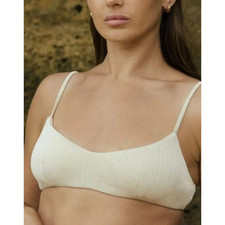 Andie Swim The Molokai Bikini Top White L NWT