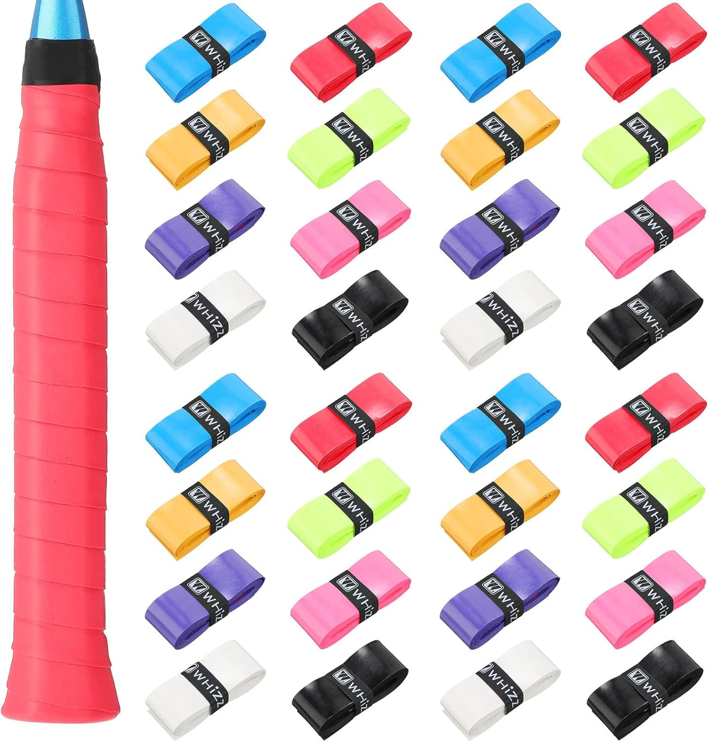 24 Pieces Tennis Racket Grip Tape, Precut Badminton Overgrip
