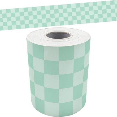 Teacher Created Resources Cool for School Green Checkers Straight Rolled Border