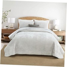 Velvet Bedspread Quilt Bedding Sets,Luxury Elegant King 96by108 inch Beige