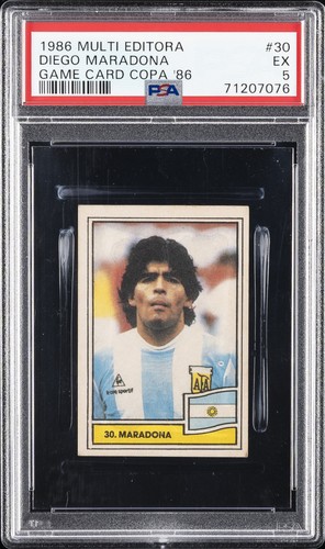 1986 MULTI EDITORA GAME CARD COPA ‘86 #30 DIEGO MARADONA PSA 5