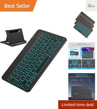 Bluetooth Keyboard for Tablet/Android/Windows/iOS, with 7 Colors Backlight Re...