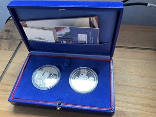 2004 Royal Mint UK & France Entente Cordial 2 coin set & COAs