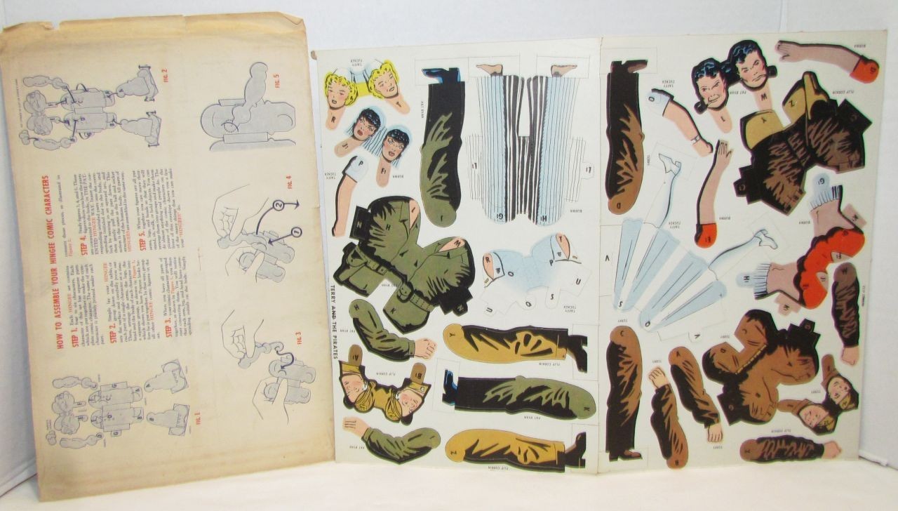 1945 Terry and the Pirates Hingees Punch Outs, Unused in Envelope