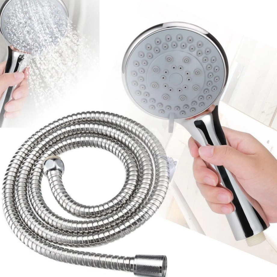High Pressure Shower Head 5 Settings Handheld Shower Heads Spray 5 FT Hose+///