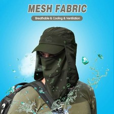Unisex Multifuncional Parasol Sombrero 360° Protector Solar Extraíble Cubierta Facial Ne HEQZ