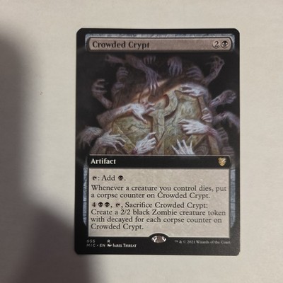 MtG Magic Crowded Crypt Extended Art Rare MIC 055 Midnight Hunt Commander x1