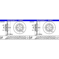 2X ATE Bremsscheiben 280Mm Voll Hinten Passend FüR Abarth 124 Fiat 124 | 24.0110