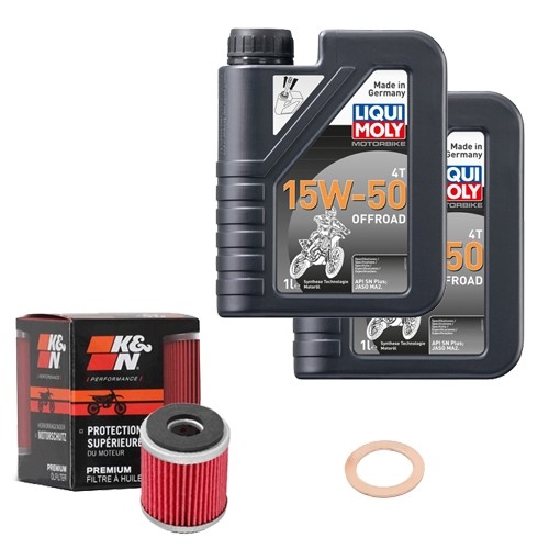 K&N ÖLfilter Set Liqui Moly 15W-50 Off. 2L FüR Yamaha WR 250 R DG20 Bj.2013-image