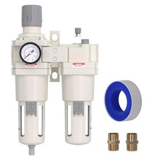 1" NPT Compressed Air Filter Regulator Lubricator Combo, Air Compressor Water Se