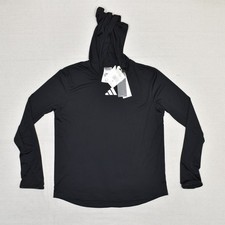 NEW Adidas Women's Pullover Sweatshirt Hooded Polyester Black Size M Aeroready