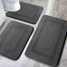 Memory Foam Bath Mat Set Non Slip Bath Mats for Bathroom Super Soft and Water...