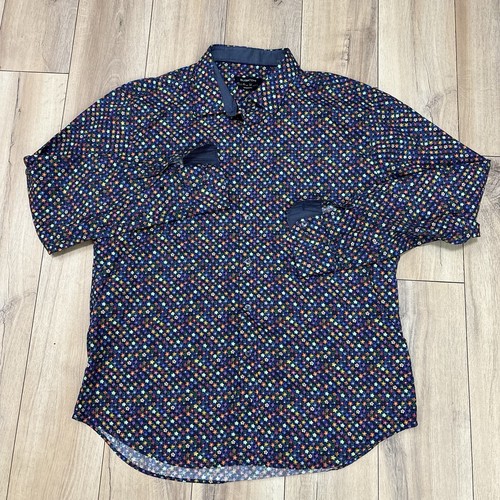 Camicia Bugatchi uomo XXL floreale soft touch maniche lunghe vestibilità a forma di bottoni - Foto 4 di 5