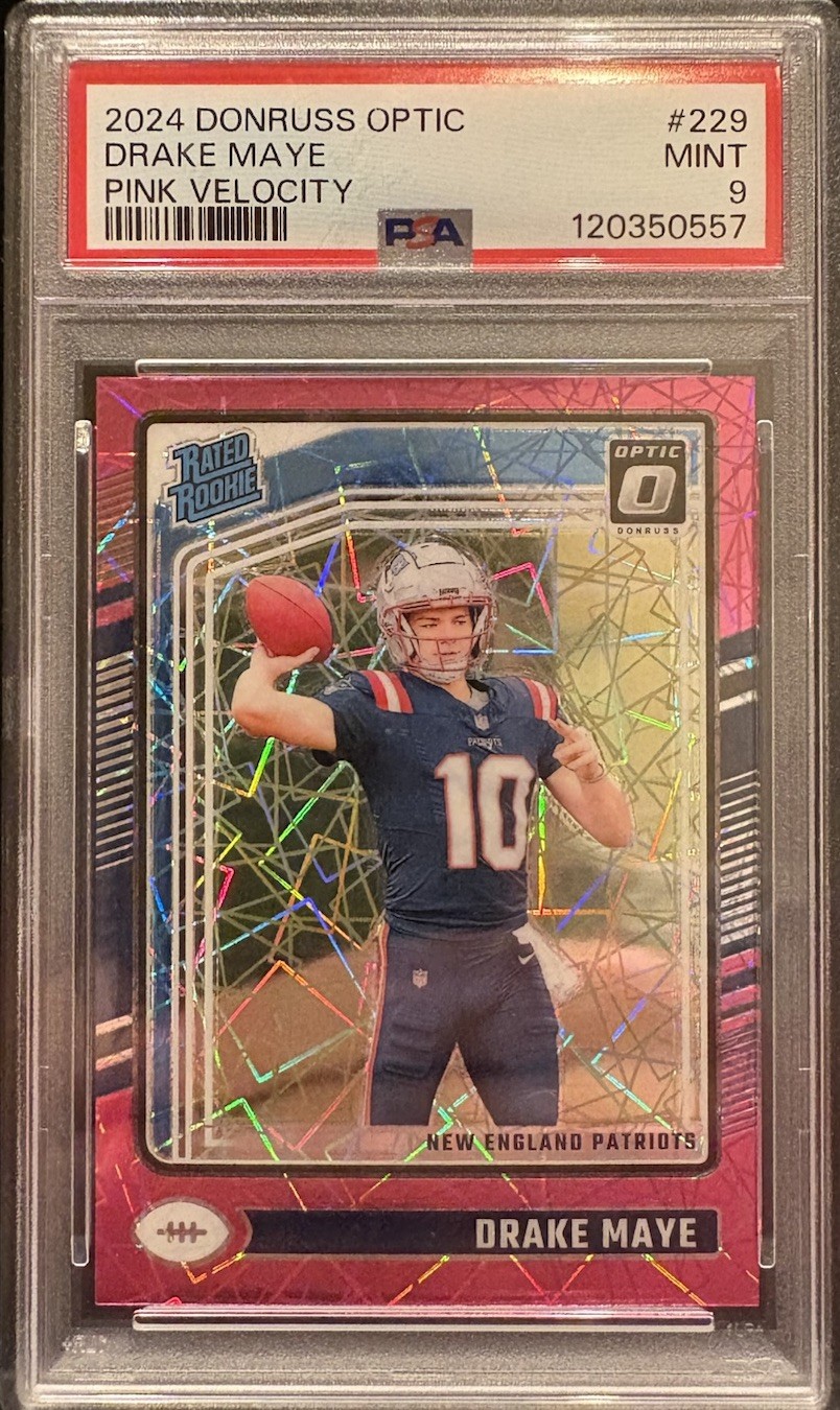2024 Donruss Optic Drake Maye Pink Velocity /80 PSA 9 #229