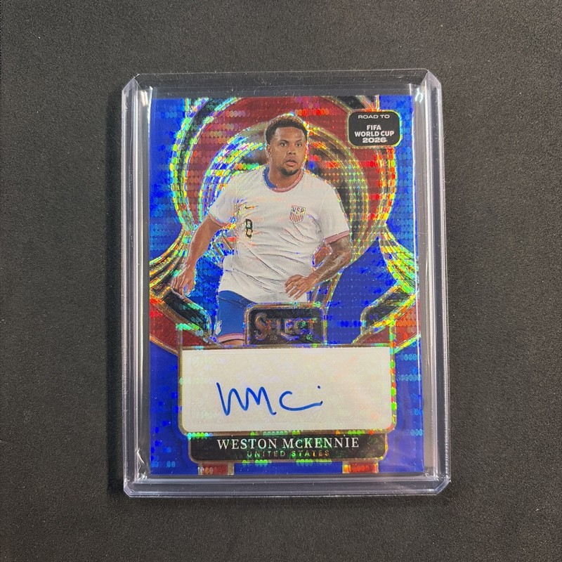 2025-26 Panini Select Road to World Cup Weston McKennie Blue Pulsar Auto 🇺🇸