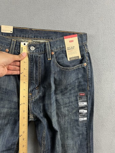 Levis 527 Jeans Mens 34X32 Blue Denim Bootcut Darn Wash Casual Cowboy Western - Picture 11 of 14